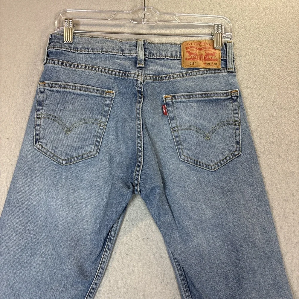 Levi's Men's 513 Slim Blue Denim Jeans Low Rise Medium Wash 29/32
